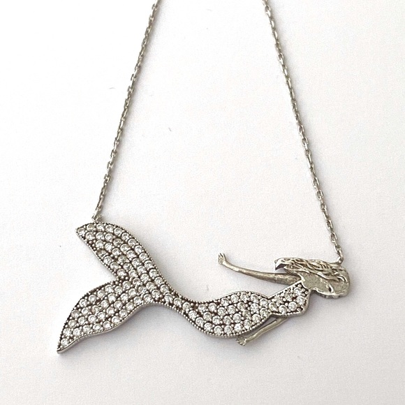 Jewelry - 🧜♀️ Mermaid 925 silver necklace cz stones